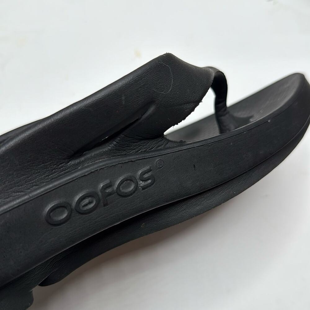 Oofos Black Thong Flip Flops Oolala Unisex Sandals S-371 Size 10 Men / 12 Women - Picture 9 of 9